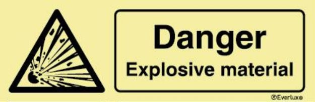 Hazard sign Danger. Explosive material